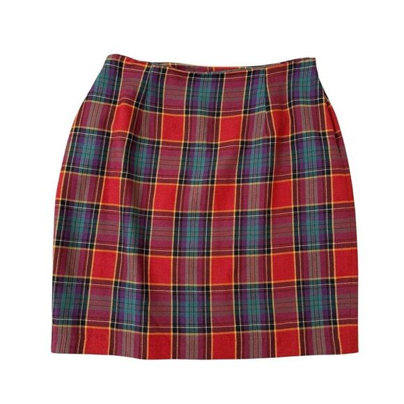 Abercrombie & Fitch vintage Wool Blend Plaid Skirt Made in USA Preppy size 12 - Picture 1 of 7